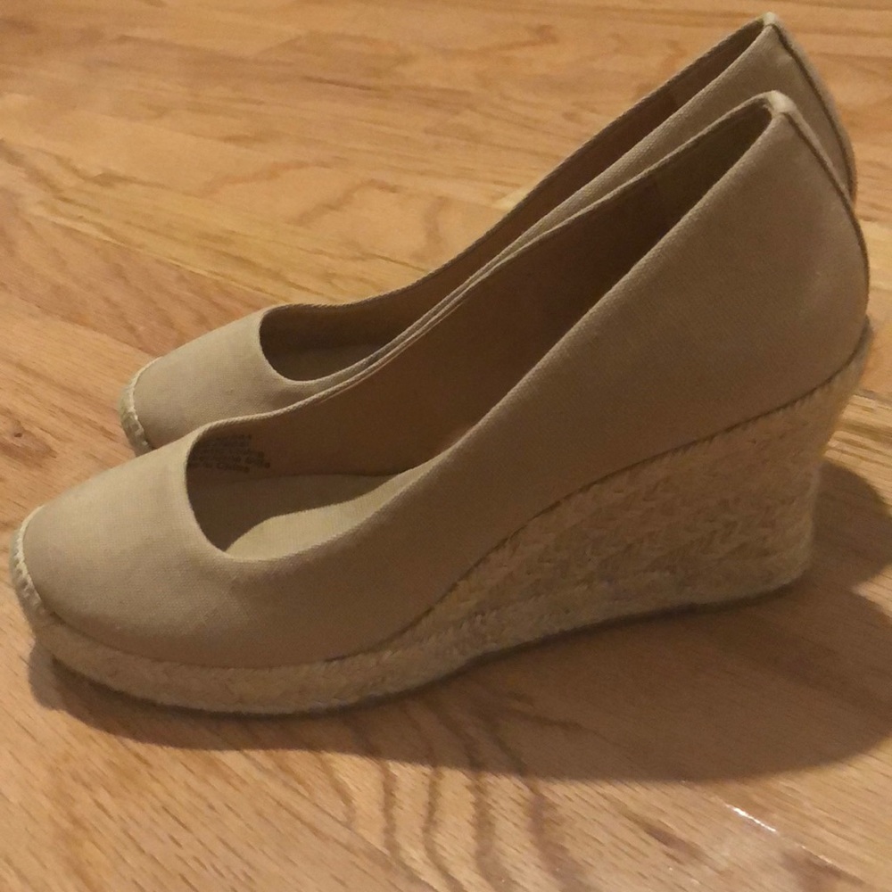 JCREW Nude Canvas Wedge